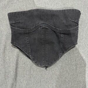 Denim corset top